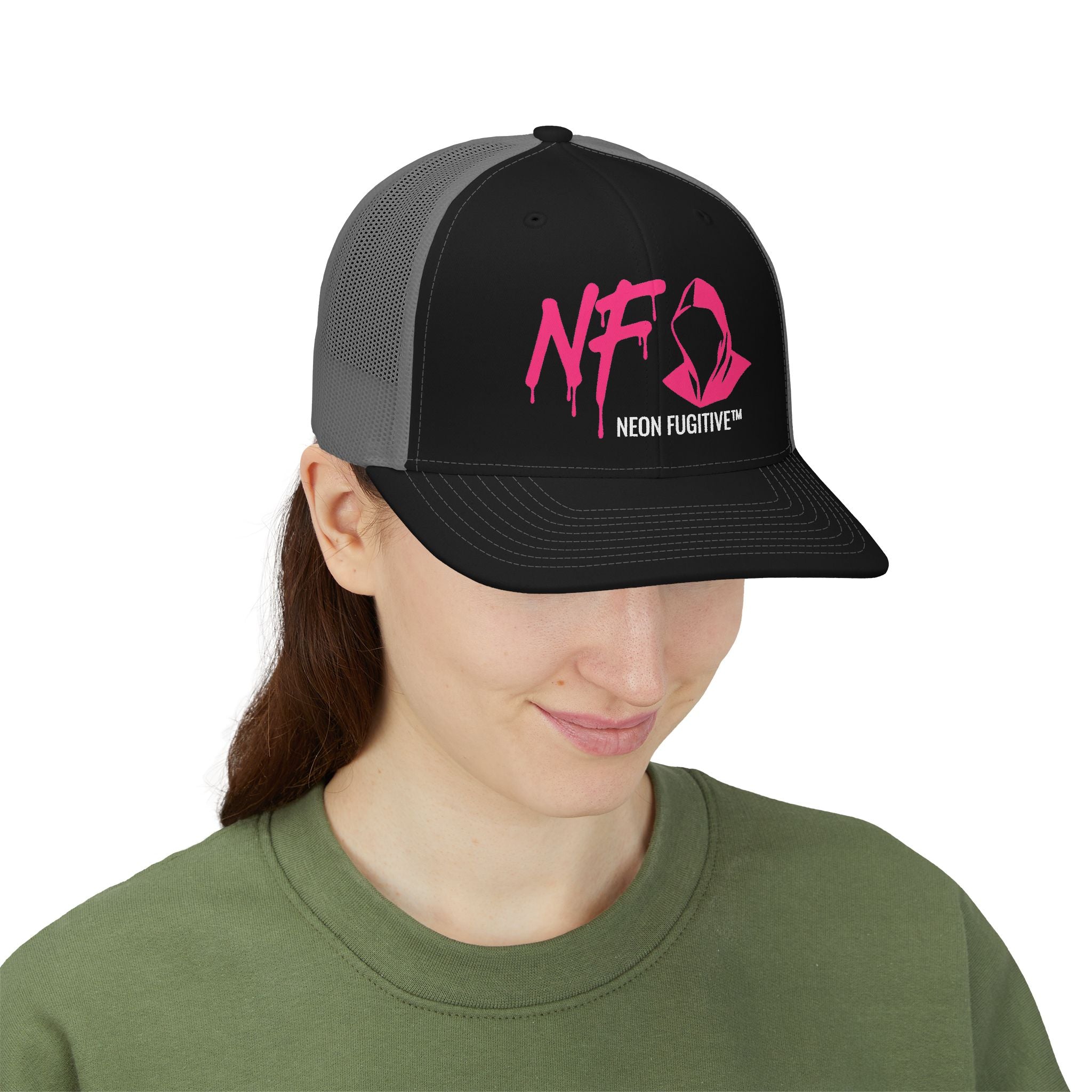 Neon Fugitive Trucker Cap - Pink NF Logo Snapback