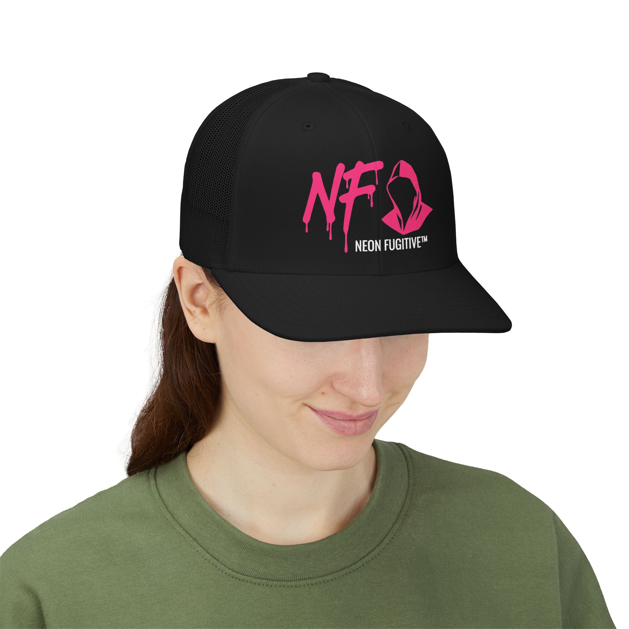 Neon Fugitive Trucker Cap - Pink NF Logo Snapback
